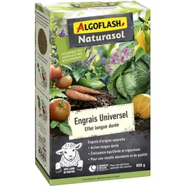 Algoflash Naturasol Engrais universel longue durée UAB - 800 g pour un jardin vigoureux et durable