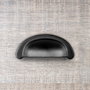 Emuca Lot de 20 poignées pour meubles Alberic, L77mm, entraxe 64mm, Zamak, Noir