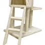 JIPSY Arbre à chat beige 138 cm - 3 plateformes, niche, perchoir, escalier, poteaux à griffer - Réf. ALC12