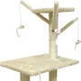 JIPSY Arbre à chat beige 138 cm - 3 plateformes, niche, perchoir, escalier, poteaux à griffer - Réf. ALC12