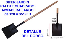 SIFER JARDIN Palote carré en bois S519LB m/madera largo<|image><tool_call|>{