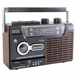 Inovalley RK10N Radio-cassette enregistreur avec lecteur AM/FM/SW, tuner, port USB, port carte SD/MMC, haut-parleur 8W