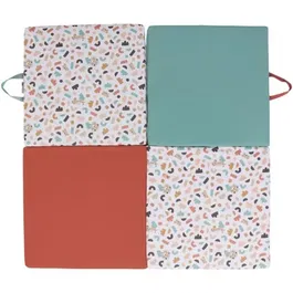 Tineo Tapis d'éveil Malin - Tapis évolutif multifonction 3-en-1 (120 x 120 cm) avec motifs géométriques et animaux rigolos