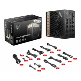 MSI MEG Ai1300P PCIE5 Alimentation PC 1300W ATX 3.0 Entièrement Modulaire 80 Plus Platinum - Noir
