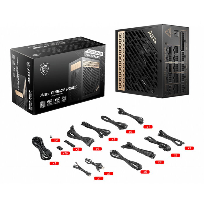 MSI MEG Ai1300P PCIE5 1300 W ATX 3.0 80 PLUS Platinum