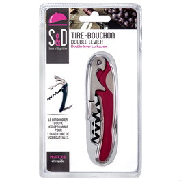 Saveur et Degustation Sacacorchos de double levier 11,7 cm Assorti