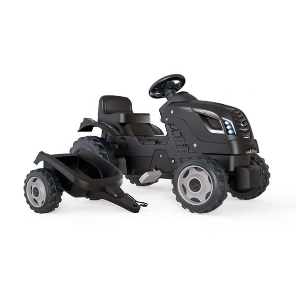 Smoby Tracteur à pédales Farmer XL avec remorque - Noir