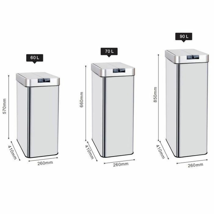 Kitchen Move SILVERLAKE Poubelle Automatique 60L Inox Brossé Kitchen Move SILVERLAKE Poubelle Automatique 60L Inox Brossé