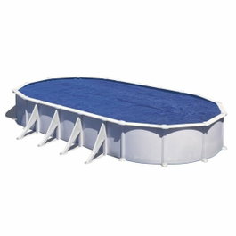 Gre Bâche à bulles pour piscine ovale 7,30m x 3,75m, Bleu, 180 µ