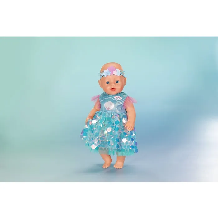 Baby Born - Robe sirène à paillettes avec bandeau coquillage pour poupon 43 cm - Accessoire poupée - À partir de 3 ans