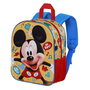 Karactermania Mochila 3D Mickey préscolaire - Sac à dos enfant 30x25x10cm en polyester - Design en relief, compartiment unique, dos et bretelles rembourrées