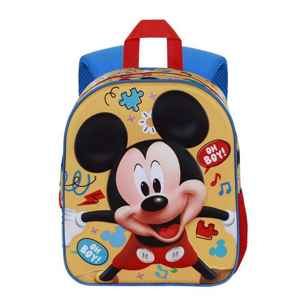 Karactermania Mochila 3D Mickey préscolaire - Sac à dos enfant 30x25x10cm en polyester - Design en relief, compartiment unique, dos et bretelles rembourrées