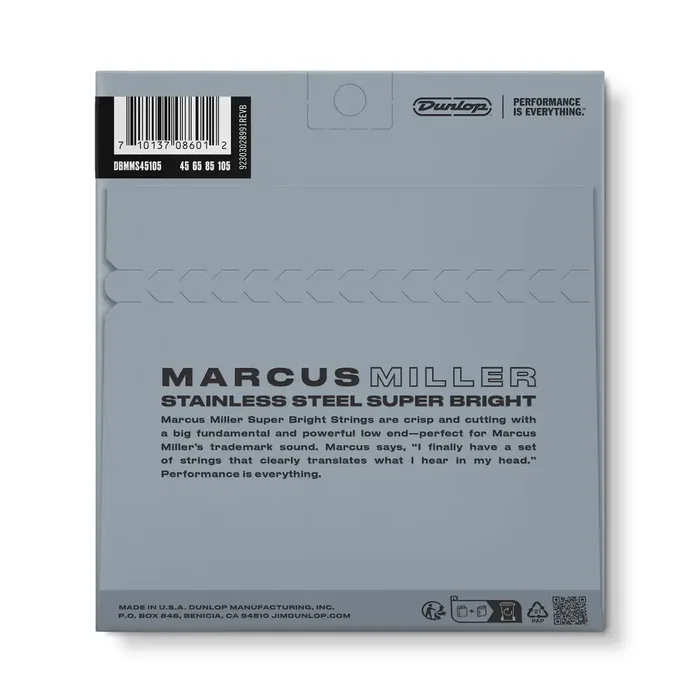 Dunlopst Marcus Miller SB 45-105 Cordes de Basse Acoustique Graves Puissantes Son Clair