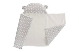 Creaciones Llopis - Manta capucha réversible motif étoile gris 90 x 66 cm - Polyester