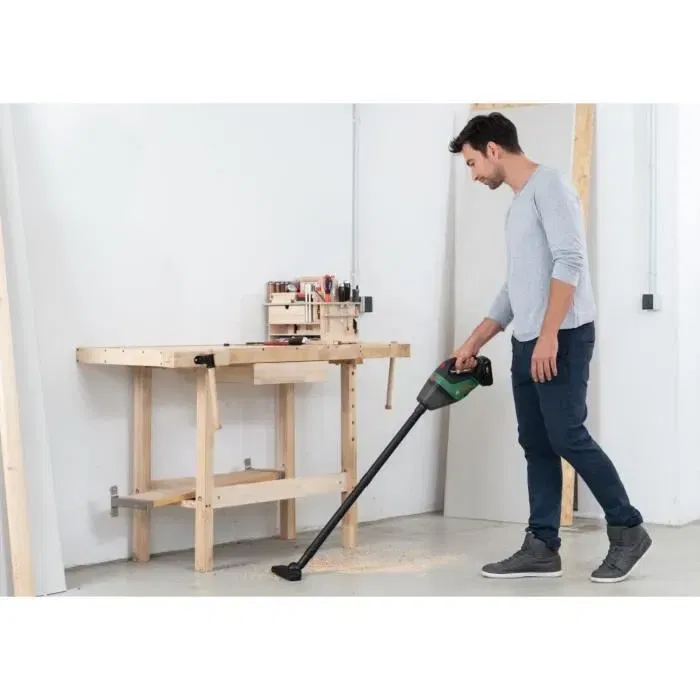 Bosch UniversalVac18 SET Aspirateur Main Sans Fil 18V avec Batterie 2.5Ah, Tubes et Suceur pour Sols