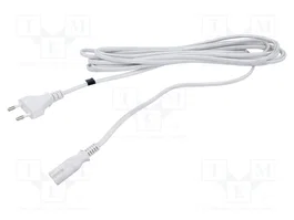 POS Câble d'alimentation H03VVH2-F 2x0,75mm2 CEE 7/16 (C) vers IEC C7 femelle 5m