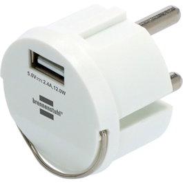 Brennenstuhl Adaptateur de prise avec USB 2.4A blanc