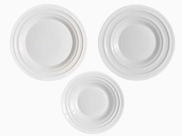 Vivalto Set Vajilla Ondas Opal 18 Pièces Blanc 28x28,5x18 cm (Set de 2)
