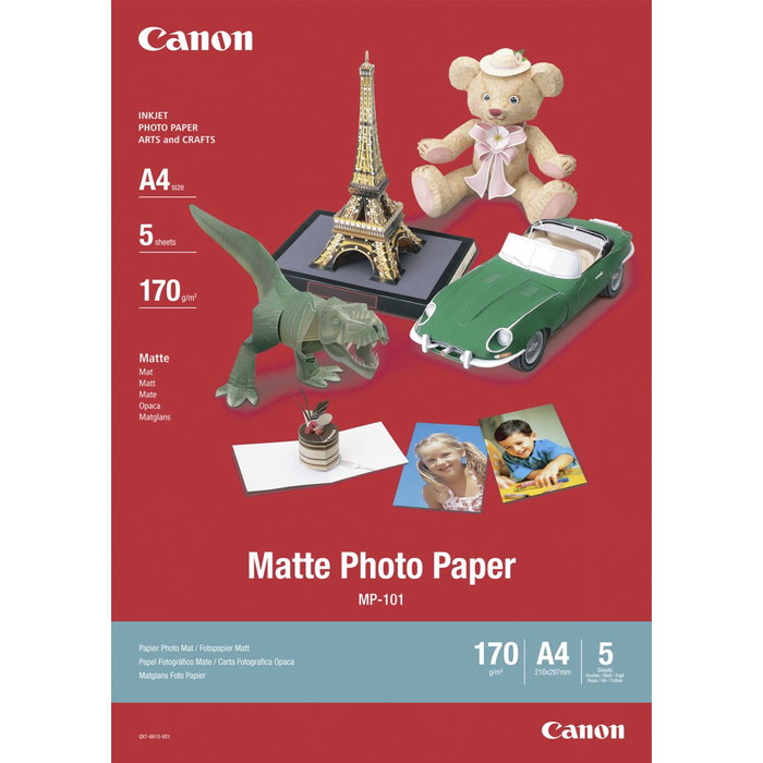 Canon MP-101 Papier Photo Mat A4 170g, 5 feuilles Canon MP-101 Papier Photo Mat A4 170g, 5 feuilles