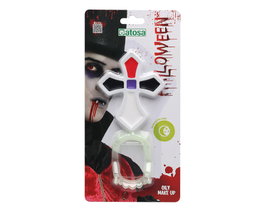 Atosa Kit de Maquillage Halloween Vampire avec Dents Phosphorescentes