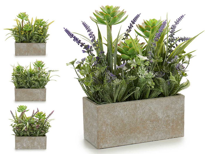 Ibergarden Jardin Artificiel Fleur Pot Rectangulaire Ciment Assortis 17x23x7cm Plastique et Liège (Set de 8) Ibergarden Jardin Artificiel Fleur Pot Rectangulaire Ciment Assortis 17x23x7cm Plastique et Liège (Set de 8)