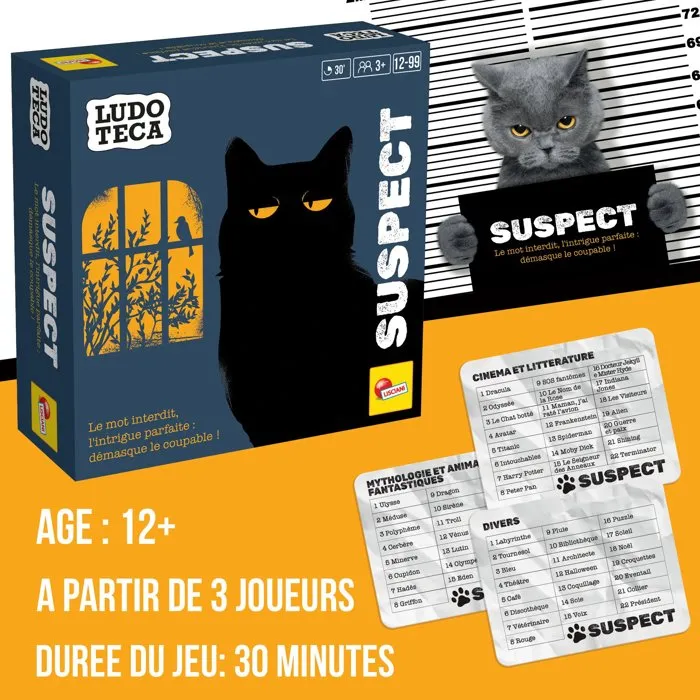 Liscianigiochi Suspect - Jeu de Société de Bluff et Stratégie - Pour 3 à 5 joueurs dès 12 ans - Durée 30 min