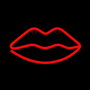 Forever Lampe Néon LED Lips Rouge - Décoration Murale avec Support, Alimentation USB ou Piles, 28x5 cm