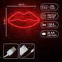 Forever Lampe Néon LED Lips Rouge - Décoration Murale avec Support, Alimentation USB ou Piles, 28x5 cm