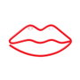 Forever Lampe Néon LED Lips Rouge - Décoration Murale avec Support, Alimentation USB ou Piles, 28x5 cm