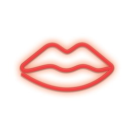 Forever Lampe Néon LED Lips Rouge - Décoration Murale avec Support, Alimentation USB ou Piles, 28x5 cm