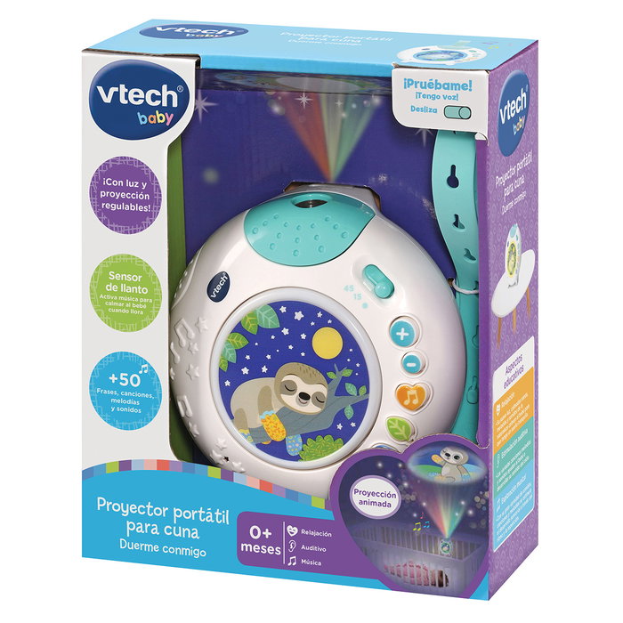 V-Tech Projecteur Portatif Duerme Conmigo 80-540322 avec Ours Paresseux pour Bébé, Temporisateur 15/45 min, Sensor de Son Anti-Larmes, Musiques et Berceuses V-Tech Projecteur Portatif Duerme Conmigo 80-540322 avec Ours Paresseux pour Bébé, Temporisateur 15/45 min, Sensor de Son Anti-Larmes, Musiques et Berceuses