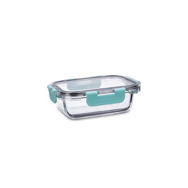 Quid Récipient Hermétique en Verre Purity 37 cL, 15,3x11,2x5,8 cm, Transparent, Compatible Micro-ondes et Congélateur