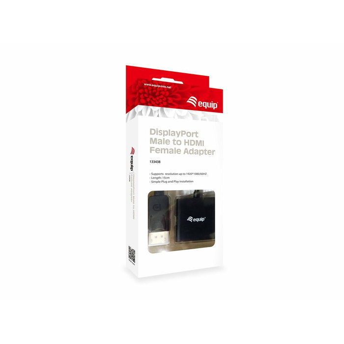 Equip Adaptateur DisplayPort mâle vers HDMI femelle 1080P Equip Adaptateur DisplayPort mâle vers HDMI femelle 1080P