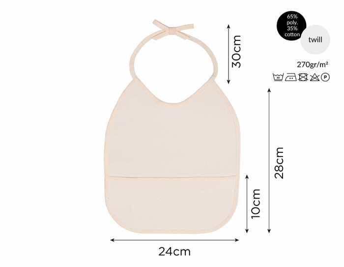 Innspiro Lot de 50 bavoirs en coton 24x28 cm