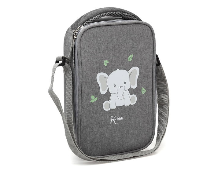KioKids Sac isotherme pour enfant Merienda Elefante Dolci Amici 2,5 litres, compartiment étanche, poignée confortable, conservateur chaud et froid, gris KioKids Sac isotherme pour enfant Merienda Elefante Dolci Amici 2,5 litres, compartiment étanche, poignée confortable, conservateur chaud et froid, gris