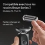 Braun Series 7 Tête de Rasoir avec 3 Lames Flexibles à 360° - Compatible Série 7 70/71/72 - Changement 1 Clic