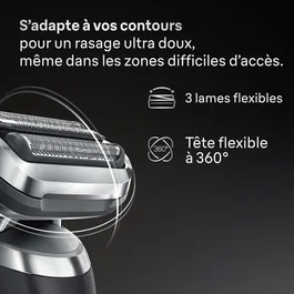 Braun Series 7 Tête de Rasoir avec 3 Lames Flexibles à 360° - Compatible Série 7 70/71/72 - Changement 1 Clic