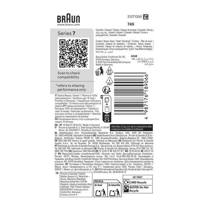 Braun Tête de rasoir Series 7 à 3 lames flexibles