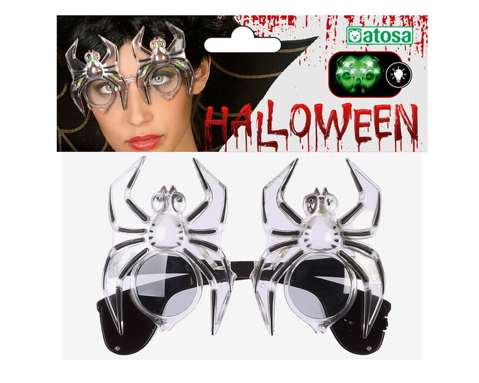 Lunettes de Halloween à LED Vertes avec Design Araignée pour Adulte, Accessoire pour Soirée Nocturne et Déguisement Épouvantable