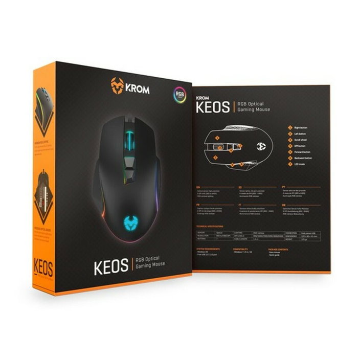 Krom Keos Souris Gaming 6400 DPI RGB Noir