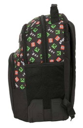 Safta Mochila doble adapt.carro Minecraft 32x42x15cm - Sac à dos à roulettes thème Minecraft, recommandé à partir de 36 mois