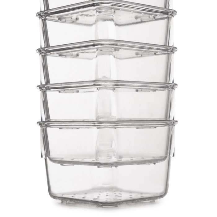 Emuca Kit de 8 seaux organisateurs Cube pour tiroirs, Plastique, Transparent