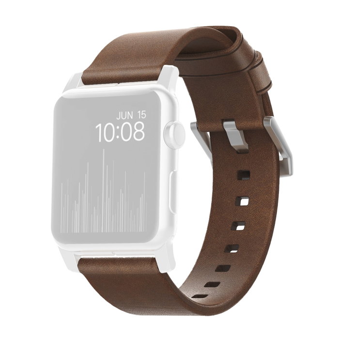 Nomad Nomad Strap Modern Lthr. Brown Connect. Silver 46/49mm Nomad Nomad Strap Modern Lthr. Brown Connect. Silver 46/49mm