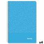 Cahier Imprex Bleu Feuille 80 Volets (4 Unités)