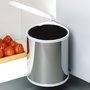 Emuca Bac de recyclage à fixer sur porte de meuble, 1 bac amovible 13 litres, Plastique et Acier inoxydable