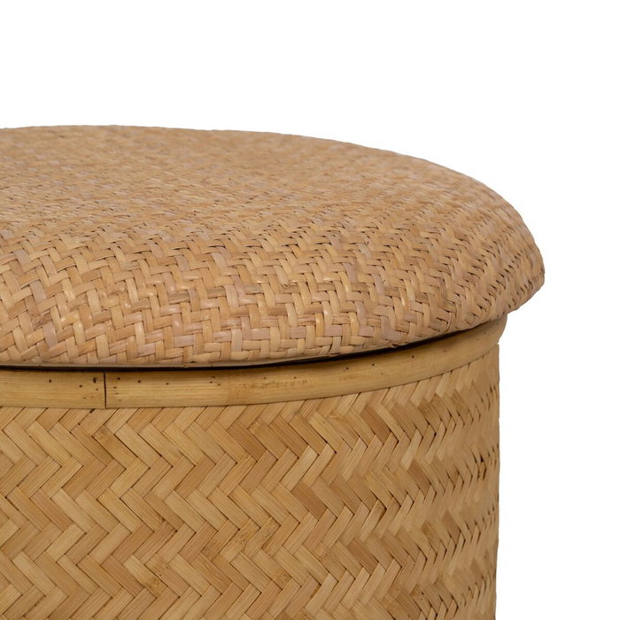 Pouf RATÁN Naturel Rotin 40 x 40 x 46 cm (2 Unités)