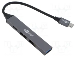 GOOBAY Hub USB 4 ports gris avec USB A et USB C