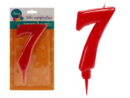 Arte Regal Bougie Anniversaire Chiffre 7 Rouge 1,5 x 17 x 8 cm Cierge pour Gâteau (Set de 36)