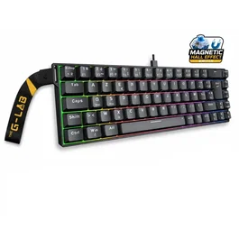The G-Lab Keyz Titanium HE - Clavier Gamer Magnétique AZERTY Compact 65% - Noir RGB