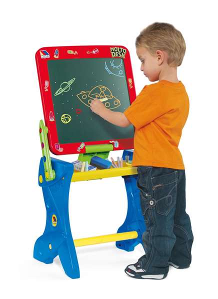 Molto Pupitre tableau noir avec 16 accessoires, 90 cm, en plastique, pour enfants à partir de taao 3 ans